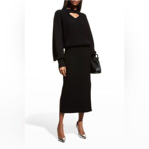 VICTORIA VICTORIA BECKHAM
Ottoman cut-out wool midi dress